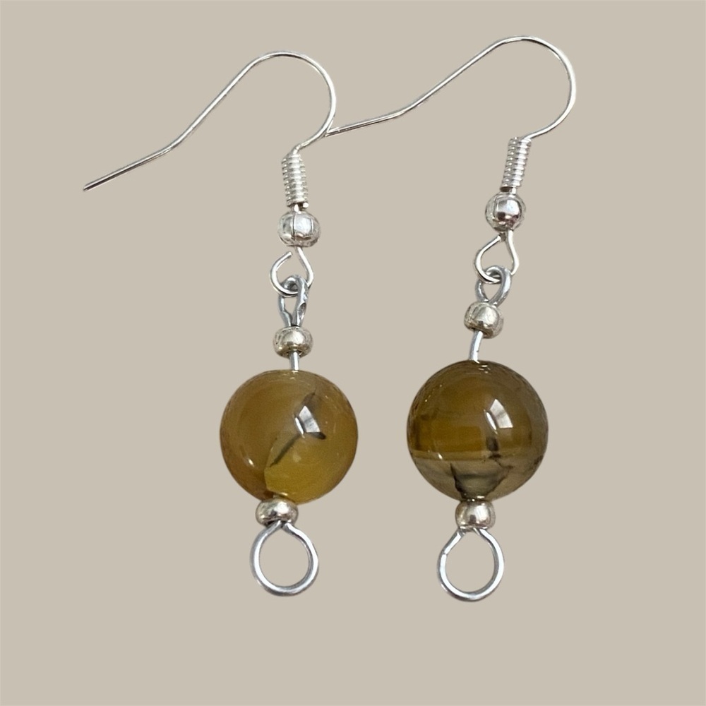Dyed Dragon Vein Agate Earrings